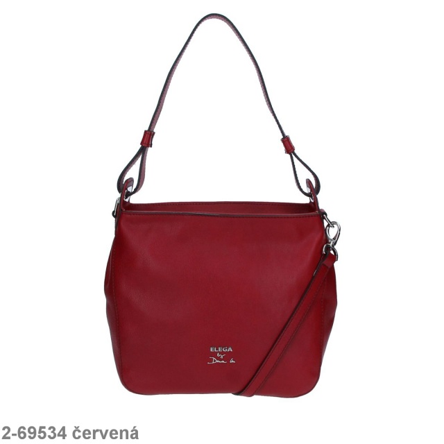 dámská kožená kabelka - casual červená